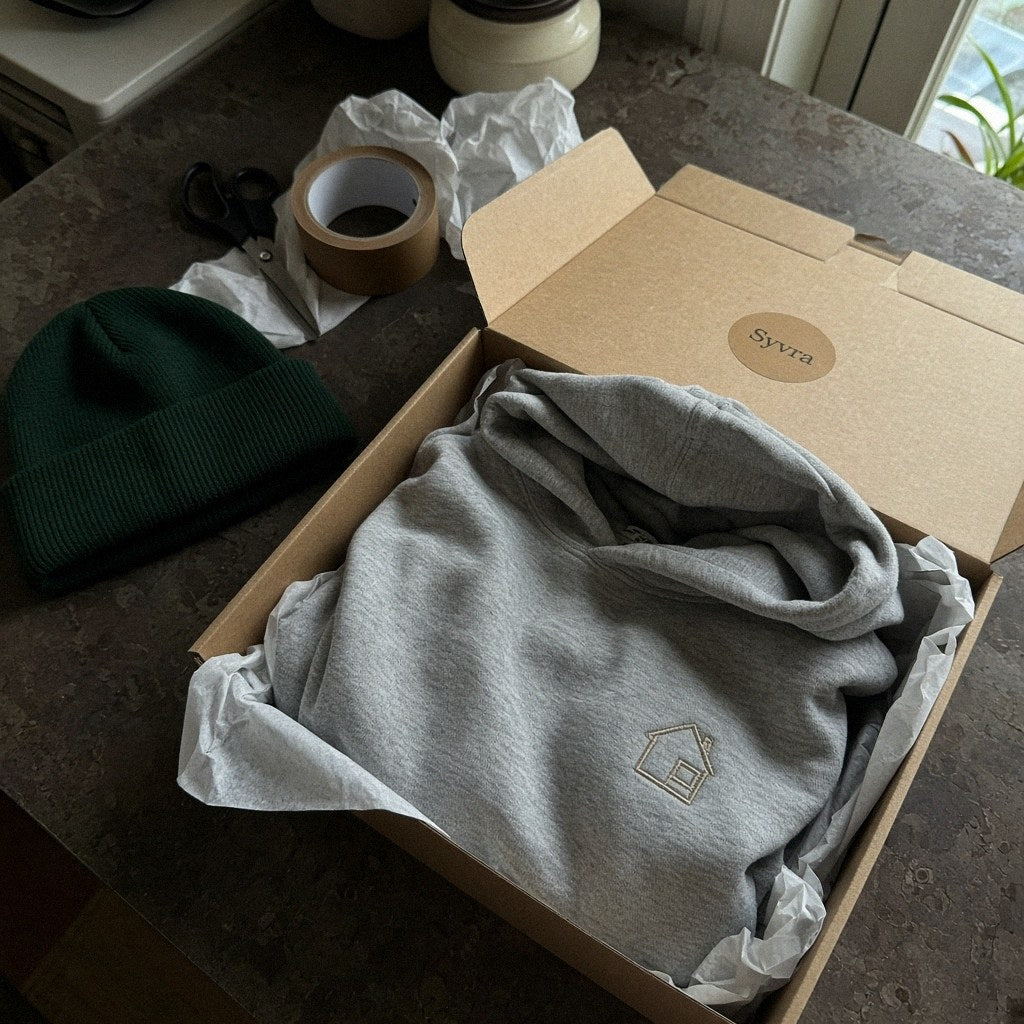 Julpaket: hoodie + mössa med samma motiv